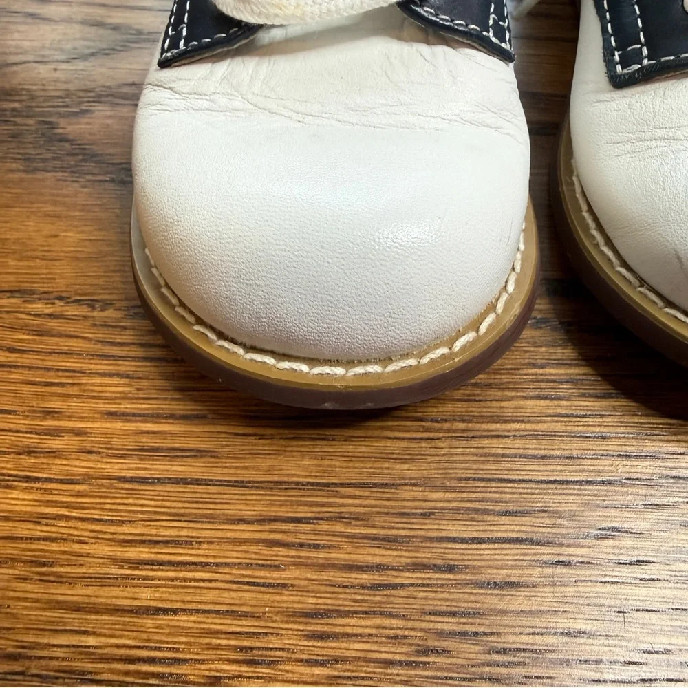 Willets Boys Classic Chris Navy and White Lace-Up Saddle Oxford Shoes 8.5